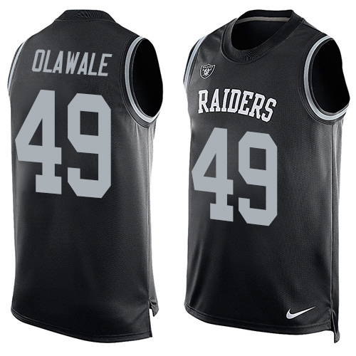 Men's Limited Jamize Olawale Nike Jersey Black - #49 Player Name & Number Tank Top NFL Oakland Raiders
